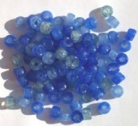 100 4x6mm Blue Marble Mix Crow Beads